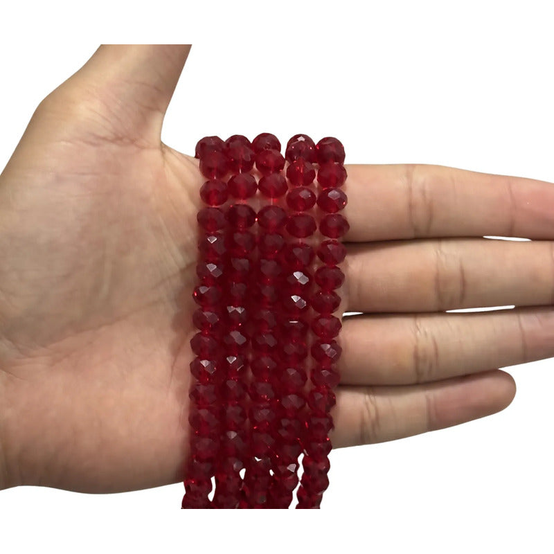 5 Tiras Cristal Checo Facetado 8mm Abalorio Bisutería 325pcs