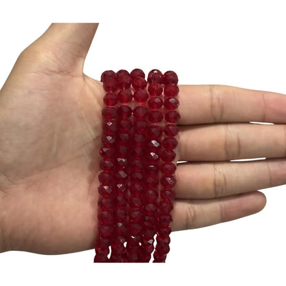 5 Tiras Cristal Checo Facetado 8mm Abalorio Bisutería 325pcs