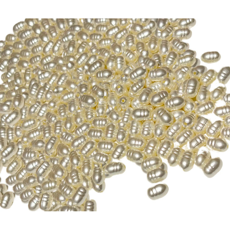 50 Gramos Perla De Río Sintética Acrílica Abalorio Bisutería Beige 8 Mm