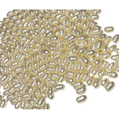50 Gramos Perla De Río Sintética Acrílica Abalorio Bisutería Beige 8 Mm