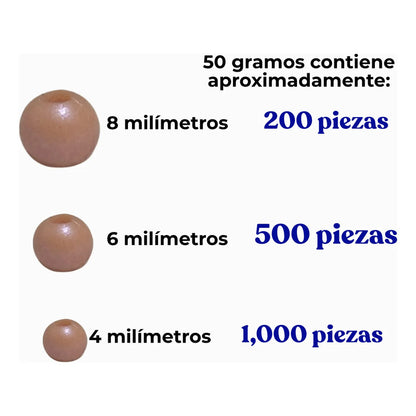 50grms Bola Lisa Color Abalorio Acrilico Separador Bisuteria Mix 8 Mm