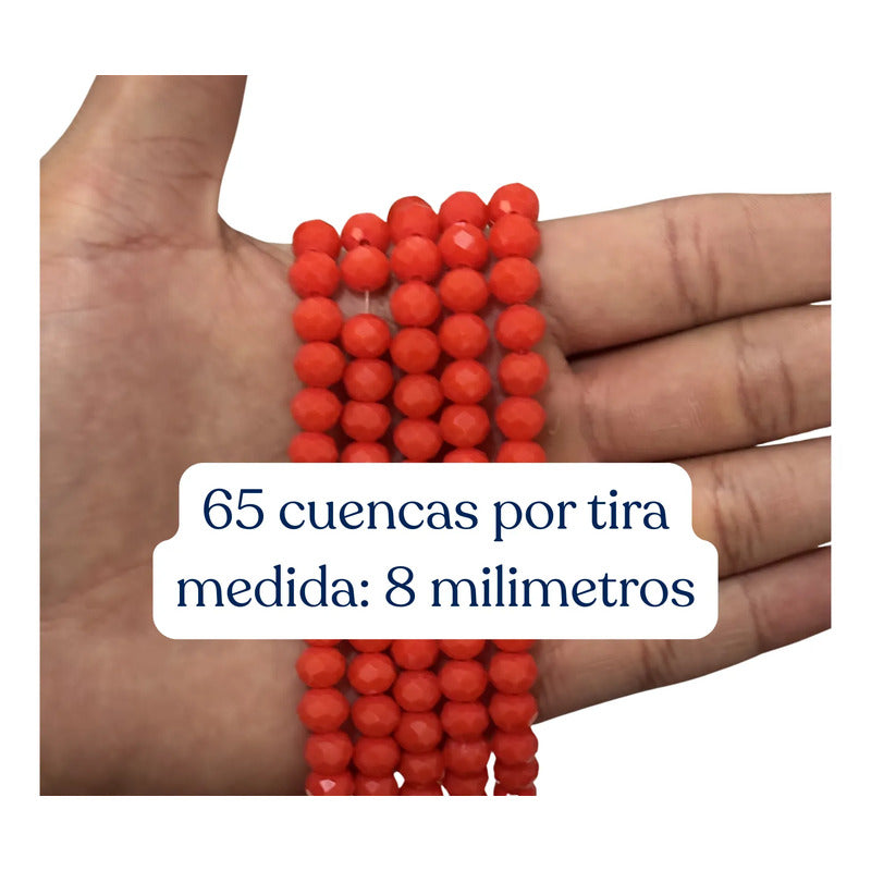 5 Tiras Cristal Checo Facetado 8mm Abalorio Bisutería 325pcs