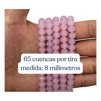 5 Tiras Cristal Checo Facetado 8mm Abalorio Bisutería 325pcs
