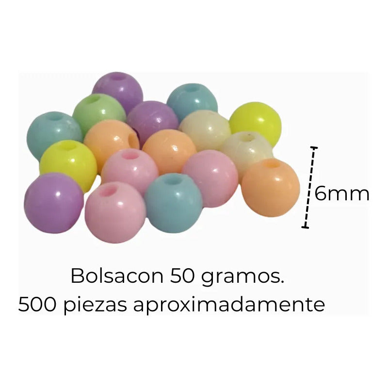 50 Gramos Abalorio Cuencas Separador Bisutería Figuras Bola 6mm