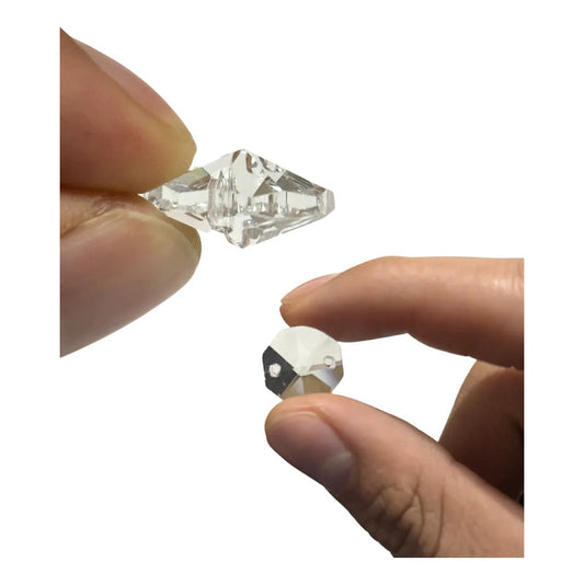 50 Pzs Octagonales De Cristal Cortado De 14mm Transparente