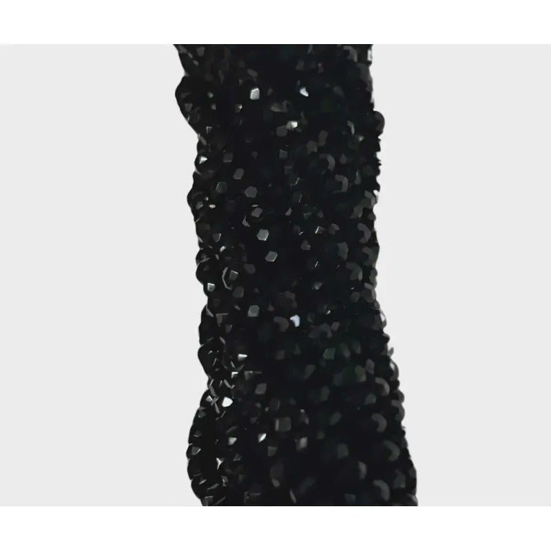 5 Tiras Cristal Checo Facetado 3mm Abalorio Bisutería 650pcs Negro