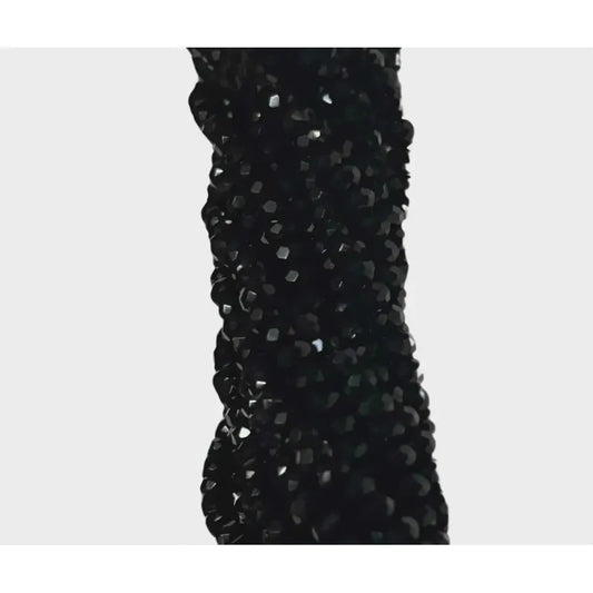 5 Tiras Cristal Checo Facetado 3mm Abalorio Bisutería 650pcs Negro