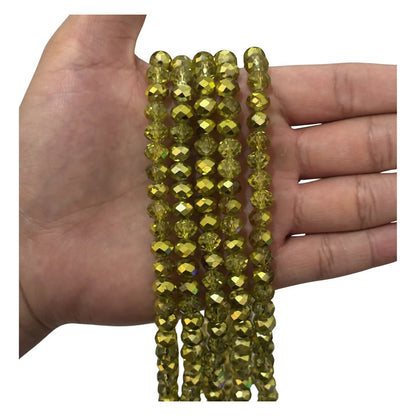 5 Tiras Cristal Checo Facetado 8mm Abalorio Bisutería 325pcs