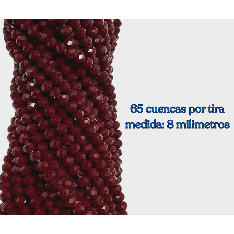 5 Tiras Cristal Checo Facetado 8mm Abalorio Bisutería 325pcs