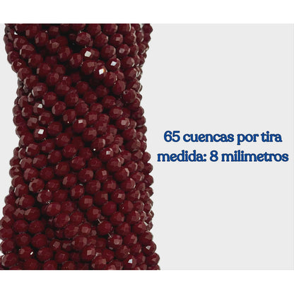 5 Tiras Cristal Checo Facetado 8mm Abalorio Bisutería 325pcs