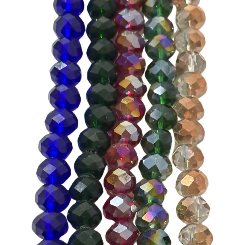 5 Tiras Cristal Checo Facetado 8mm Abalorio Bisutería 325pcs