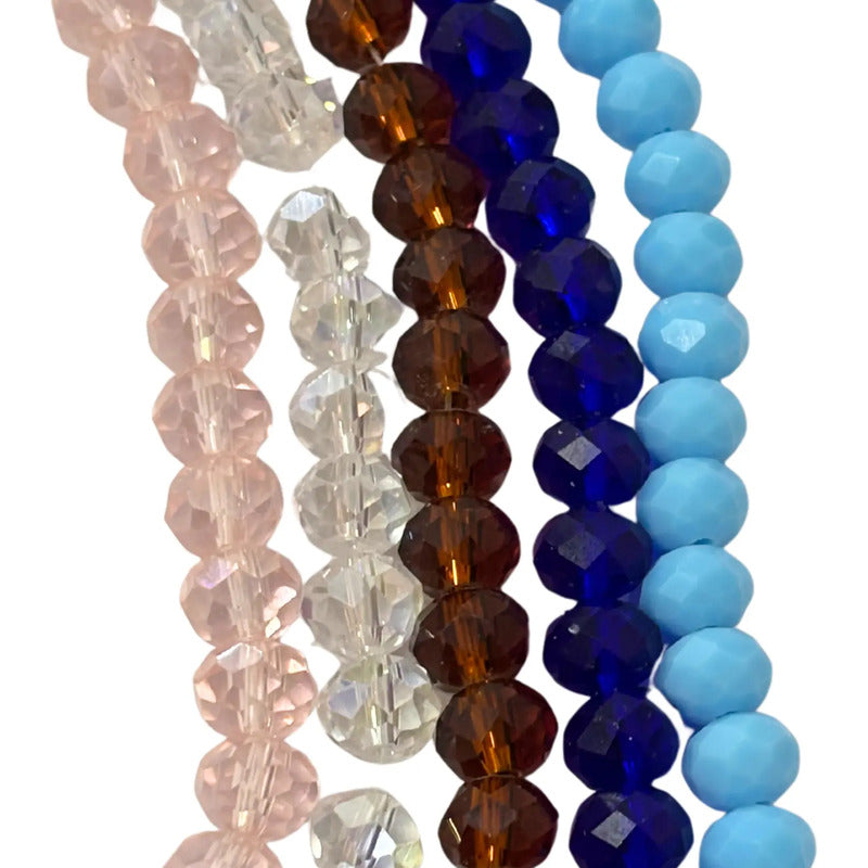 5 Tiras Cristal Checo Facetado 8mm Abalorio Bisutería 325pcs