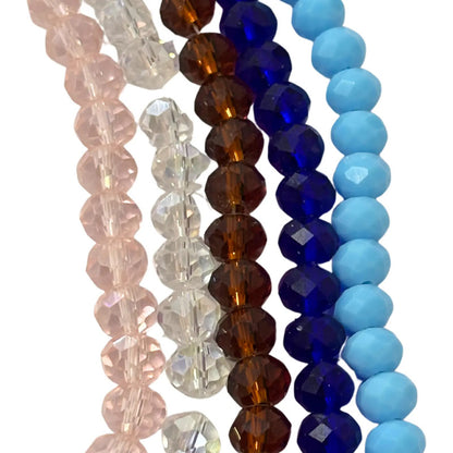 5 Tiras Cristal Checo Facetado 8mm Abalorio Bisutería 325pcs
