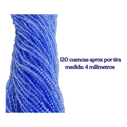 5 Tiras Cristal Checo Facetado 4mm Abalorio Bisutería 600pcs
