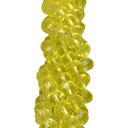 3tiras Cristal Checo Facetado 10mm Abalorio Bisutería 200pcs Amarillo Transparente