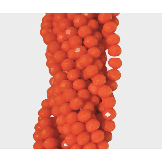 5 Tiras Cristal Checo Facetado 6mm Abalorio Bisutería 450pcs Naranja