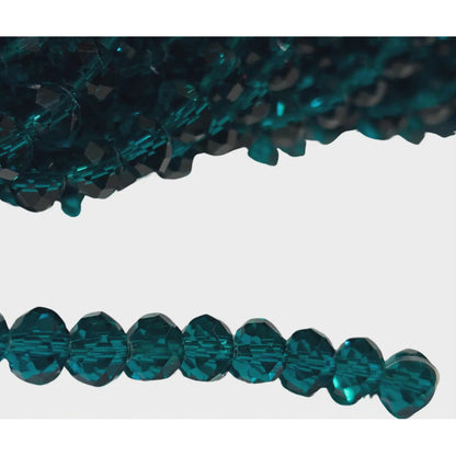 5 Tiras Cristal Checo Facetado 8mm Abalorio Bisutería 325pcs Azul Petróleo