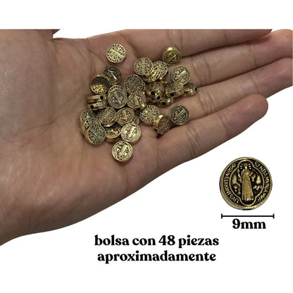 50 Grms Dije Medalla San Benito Pastilla Separador Pulsera Oro Viejo