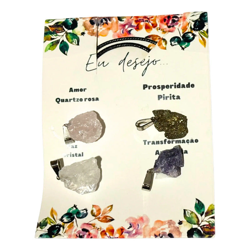 Kit 5 Pcs Dije Cuarzo Piedra Natural Colgante Hacer Collares Mixto