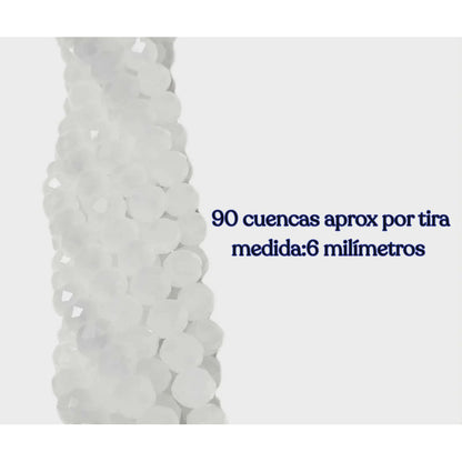 5 Tiras Cristal Checo Facetado 6mm Abalorio Bisutería 450pcs