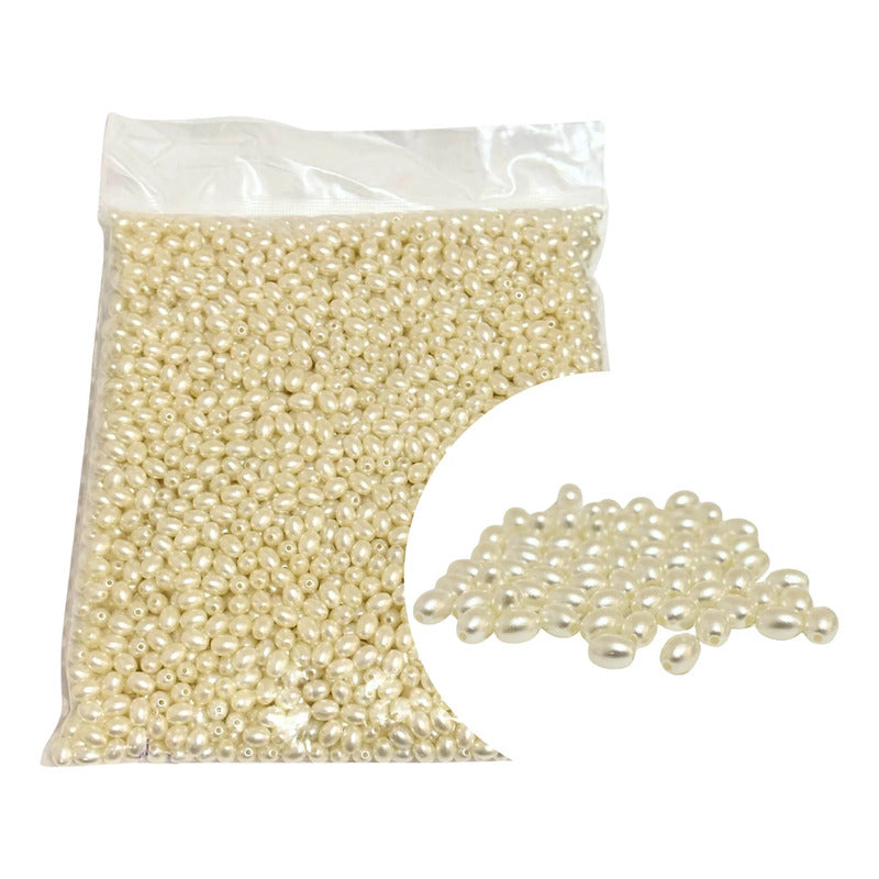 250 Grmos Abalorio Separador Acrílico Cuenca Bisutería Perla Ovalada 6mm