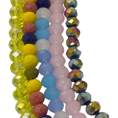 5 Tiras Cristal Checo Facetado 8mm Abalorio Bisutería 325pcs