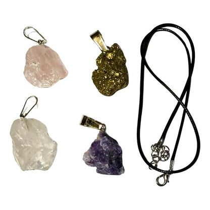 Kit 5 Pcs Dije Cuarzo Piedra Natural Colgante Hacer Collares Mixto