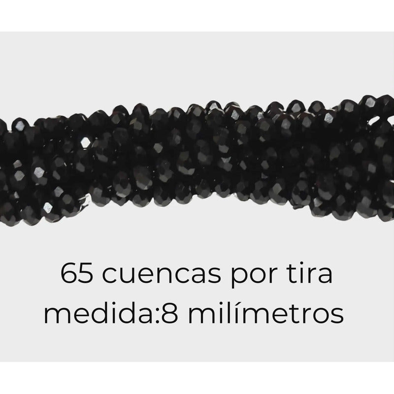 5 Tiras Cristal Checo Facetado 8mm Abalorio Bisutería 325pcs