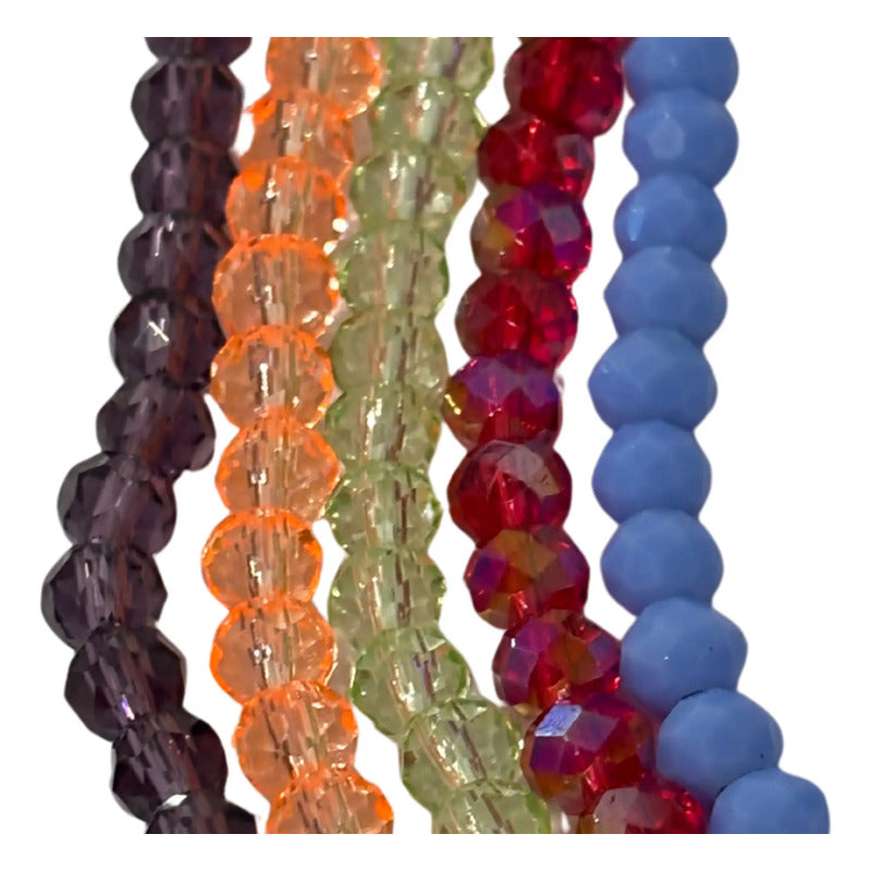 5 Tiras Cristal Checo Facetado 6mm Abalorio Bisutería 450pcs