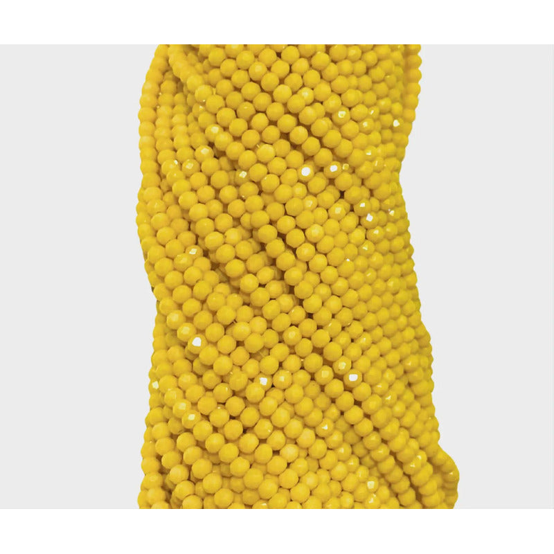 5 Tiras Cristal Checo Facetado 3mm Abalorio Bisutería 650pcs Amarillo