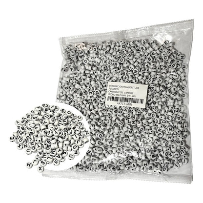 2,000 Pzs Luneta Abecedario Letra Acrílica Pulsera Bisutería Abecedario