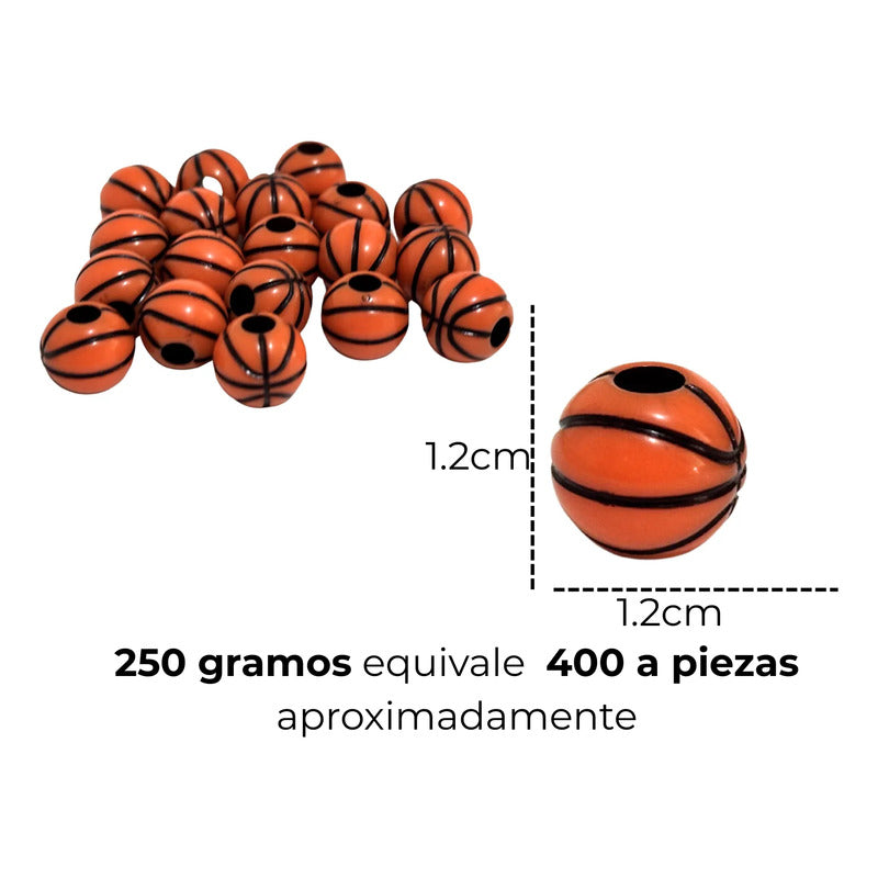 250 Grmos Abalorio Separador Acrílico Cuenca Bisutería Balón Basket 12mm