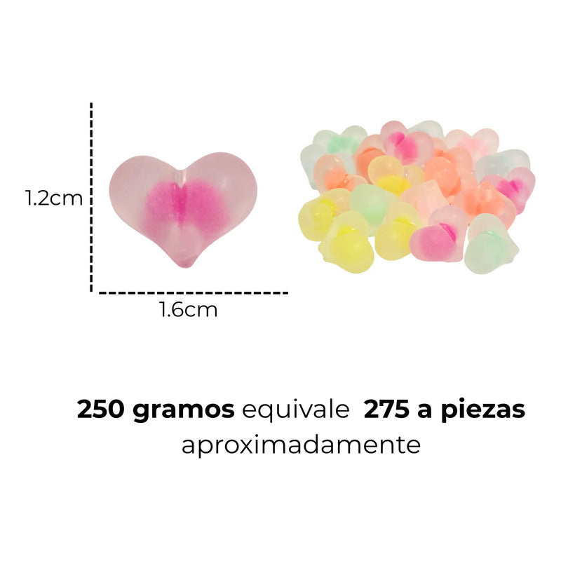 250 Grmos Abalorio Separador Acrílico Cuenca Bisutería Corazón Encapsulado Opaco