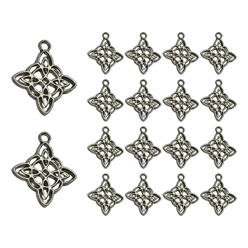 Dije Nudo De Bruja En Metal 60 Piezas Plateado