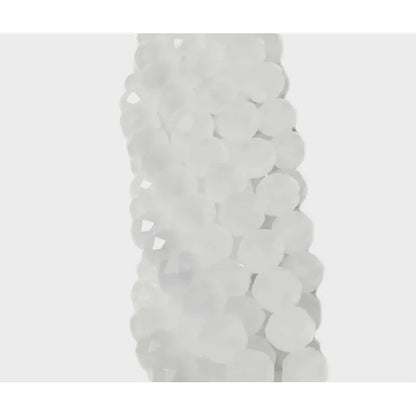 5 Tiras Cristal Checo Facetado 6mm Abalorio Bisutería 450pcs Blanco Hielo
