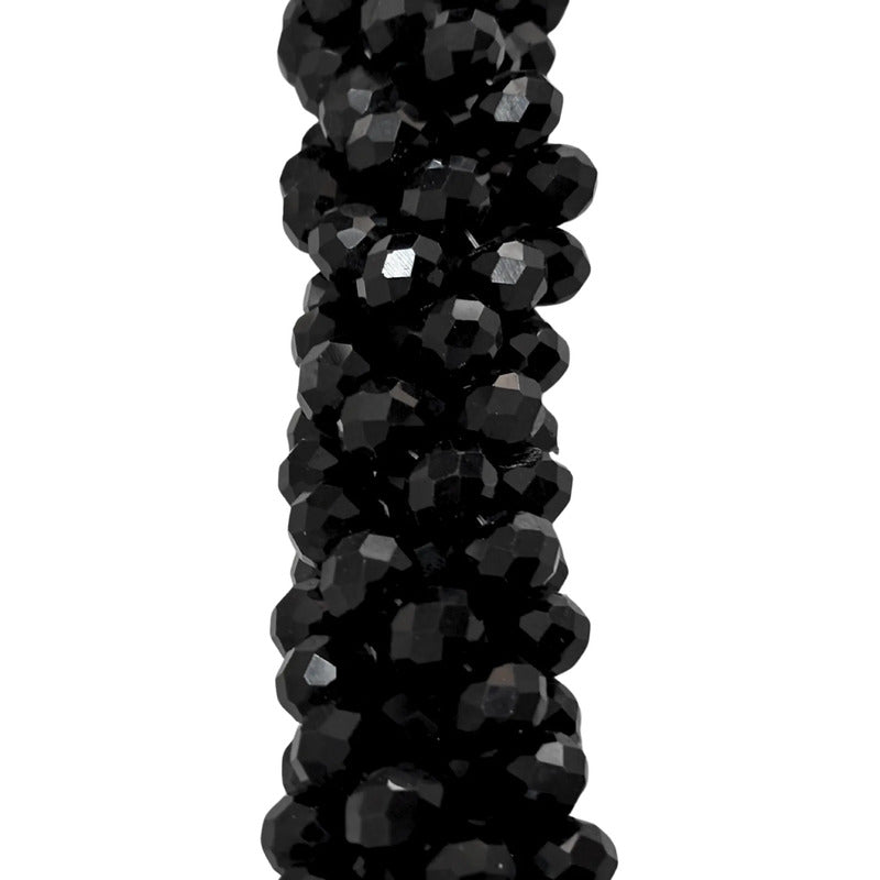 3tiras Cristal Checo Facetado 10mm Abalorio Bisutería 200pcs Negro