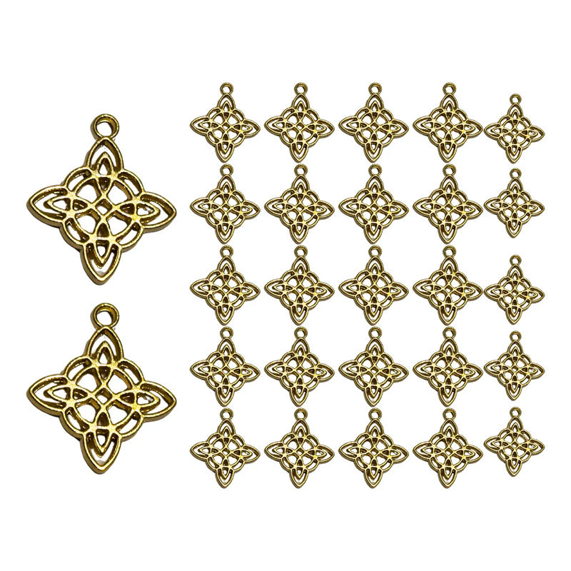 Dije Nudo De Bruja En Metal 60 Piezas Dorado