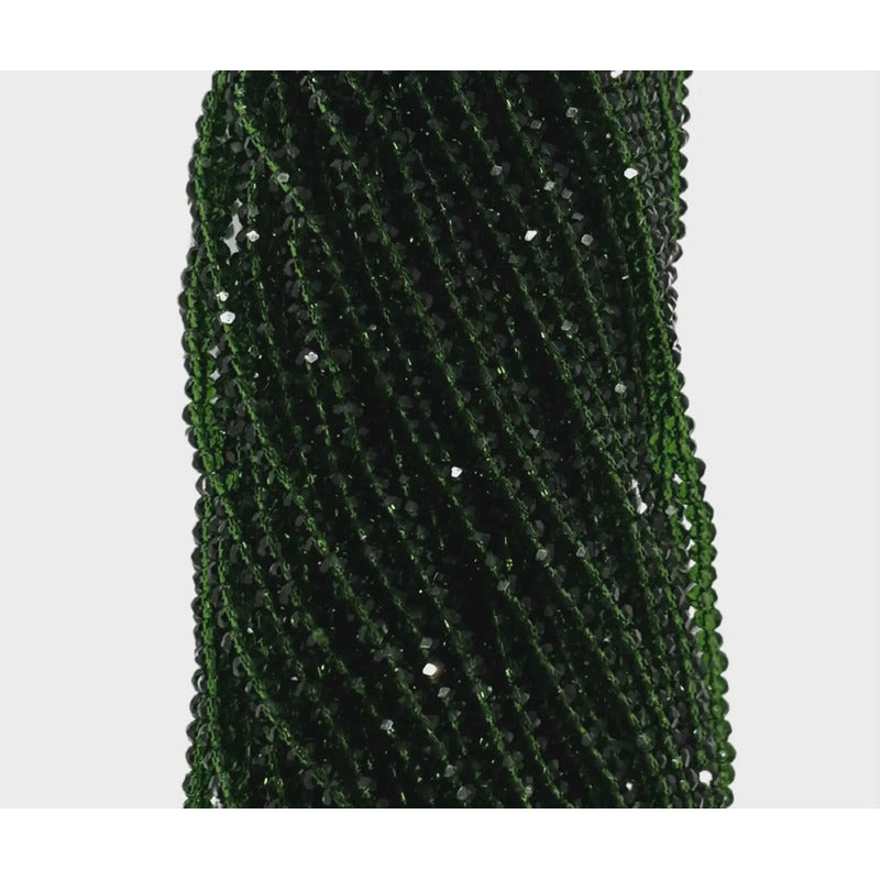 5 Tiras Cristal Checo Facetado 3mm Abalorio Bisutería 650pcs Verde Pino Transparente