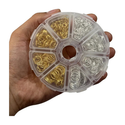 Set De Argollas Metálicas Cuentas Bisutería Abalorio 530 Pcs
