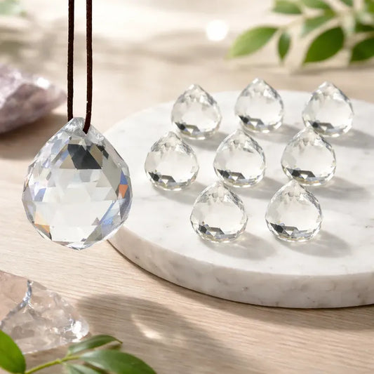 5pcs Bola Cristal Facetada Feng Shui Energetica Esfera 2.5cm-transparente