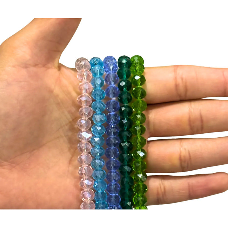 5 Tiras Cristal Checo Facetado 8mm Abalorio Bisutería 325pcs