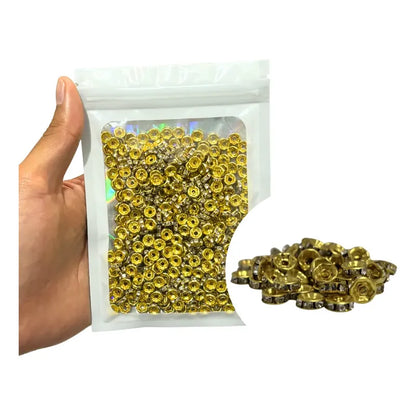 500 Piezas Abalorio Rondel Separador Incrustación Bisutería Dorado 8 Mm