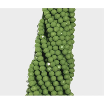 5 Tiras Cristal Checo Facetado 4mm Abalorio Bisutería 600pcs Verde Chícharo