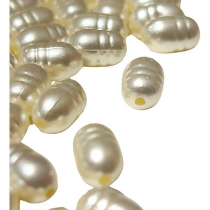 50 Gramos Perla De Río Sintética Acrílica Abalorio Bisutería Beige 8 Mm
