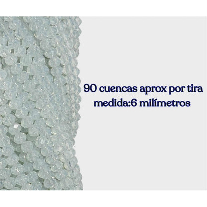 5 Tiras Cristal Checo Facetado 6mm Abalorio Bisutería 450pcs