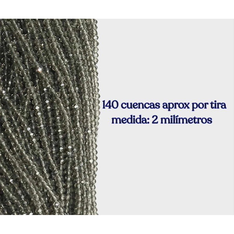 5 Tiras Cristal Checo Facetado 2mm Abalorio Bisutería 700pcs