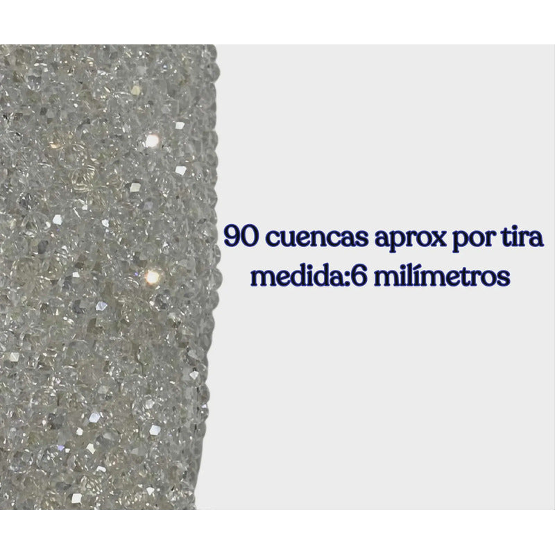 5 Tiras Cristal Checo Facetado 6mm Abalorio Bisutería 450pcs