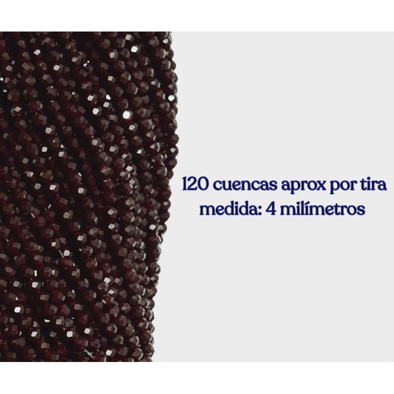 5 Tiras Cristal Checo Facetado 4mm Abalorio Bisutería 600pcs