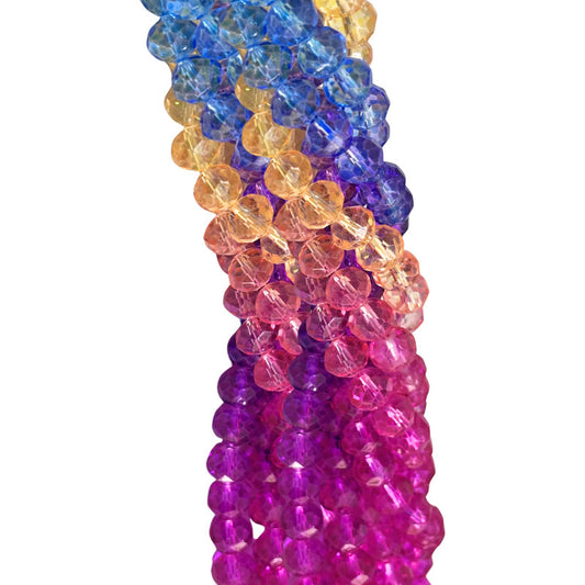 3tiras Cristal Checo Facetado 10mm Abalorio Bisutería 200pcs Multicolor