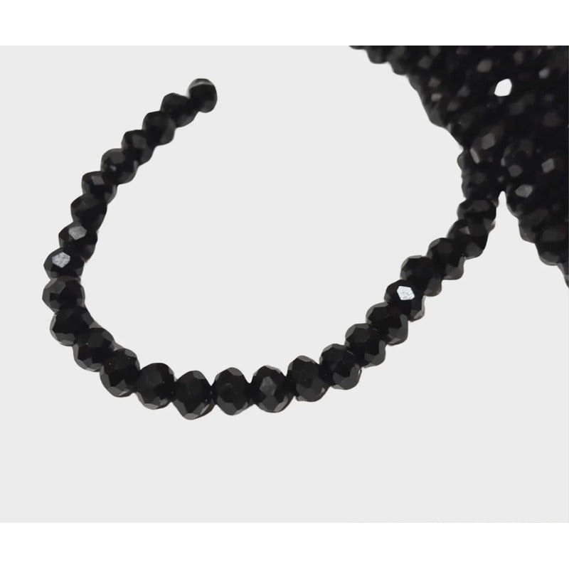 5 Tiras Cristal Checo Facetado 8mm Abalorio Bisutería 325pcs Negro
